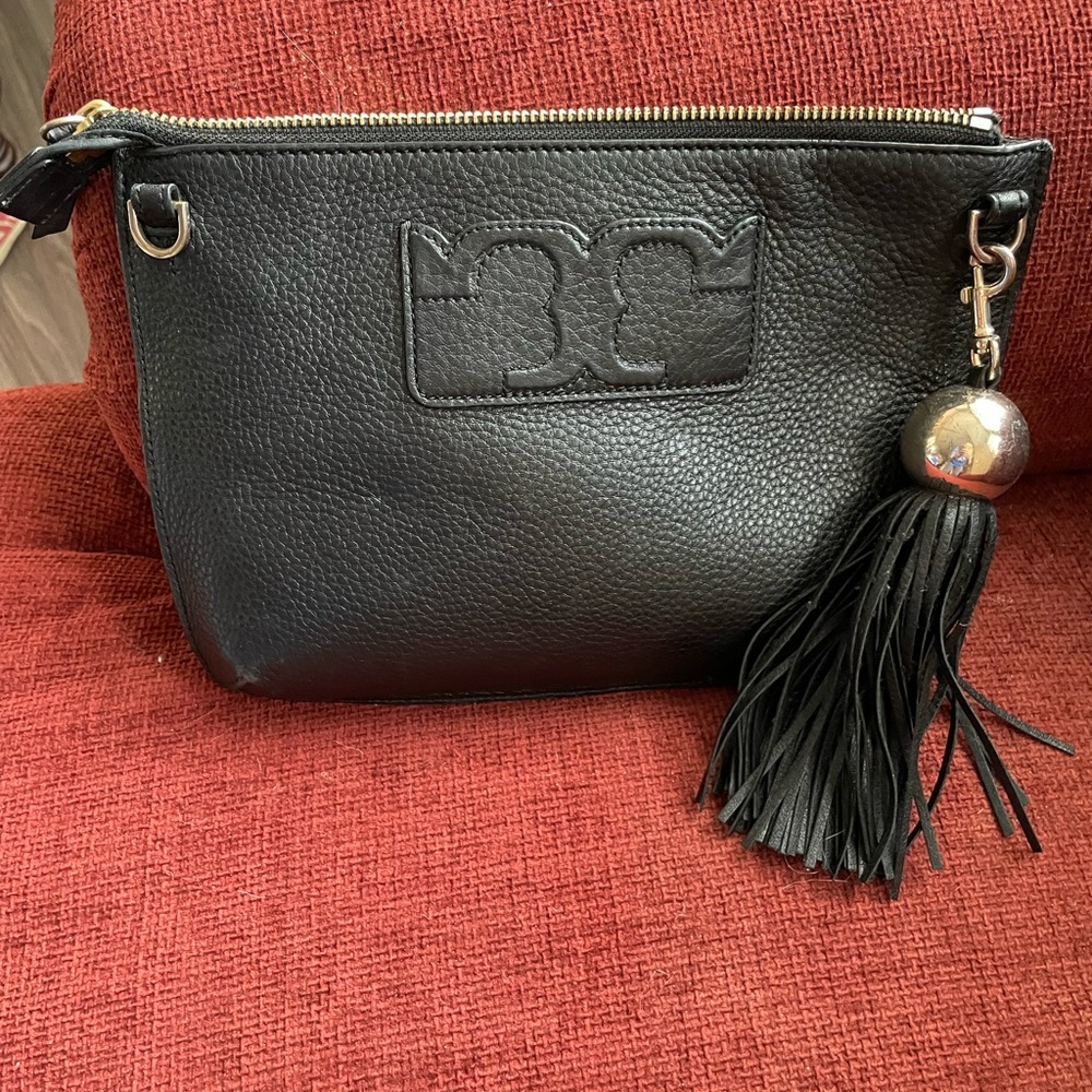 Tory Burch pouch clutch tassel crossbody Black